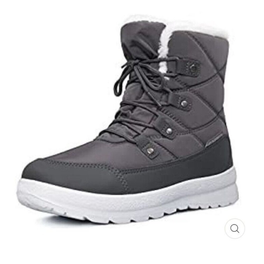 My Soft Boots Womens Soft 7 Tred II Lace Up Sneaker Boot Waterproof Grey